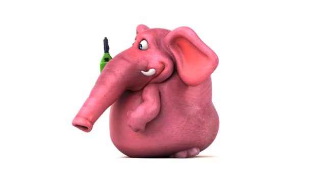 Lustige Elefanten Die Halten Animation — Stockvideo