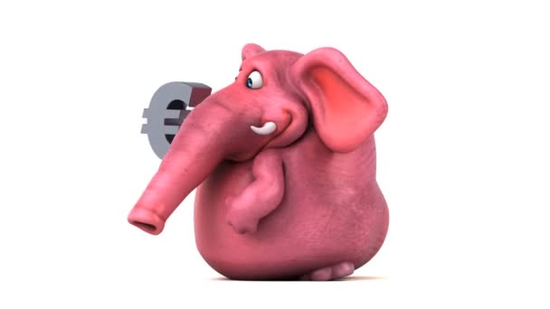 Elefante Divertido Celebración Euro Animación — Vídeos de Stock