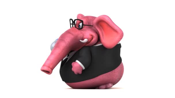 Słoń Śmieszne Kreskówki Charakter Gospodarstwa Pigułki — Wideo stockowe