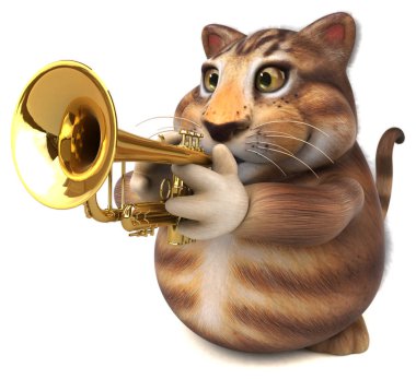 Eğlenceli kedi oyunu - 3D İllüstrasyon