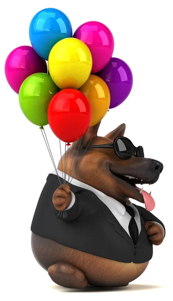 German Shepherd Dog Balloons Illustration — Stock Photo, Image