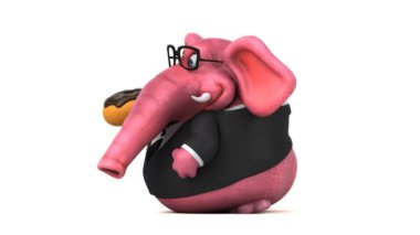fil ile çörek - 3d animasyon karakter karikatür