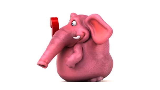 Elefante Divertido Personaje Dibujos Animados Con Signo Interrogación Animación — Vídeos de Stock