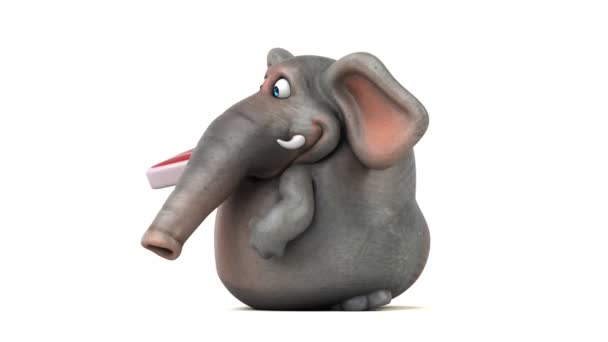 Elefant, lustiger Cartoon mit Fleisch - 3D-Animation 