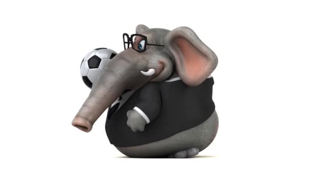 Elephant Roliga Seriefiguren Med Boll Animation — Stockvideo