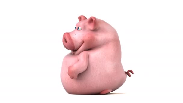 Personagem Engraçado Desenho Animado Porco Animação — Vídeo de Stock