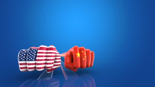 Usa Kina Animering — Stockvideo