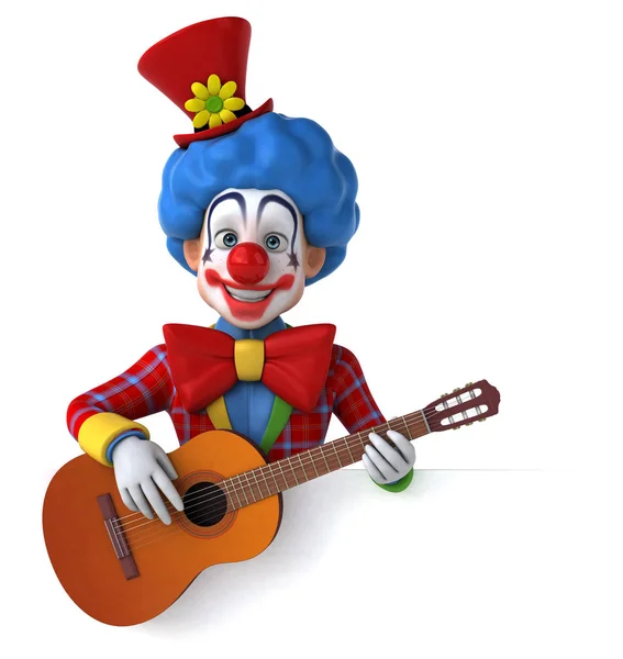 Lustige Cartoon Figur Mit Gitarre Illustration — Stockfoto