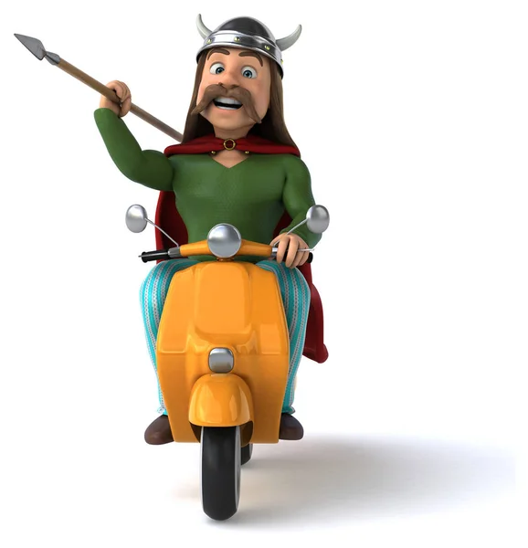 Funny Cartoon Character Biker Illustration — Stock Photo, Image