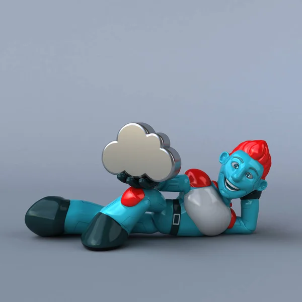 Rolig Tecknad Karaktär Med Cloud Illustration — Stockfoto