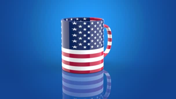 Kávé Usa Cup Animáció — Stock videók