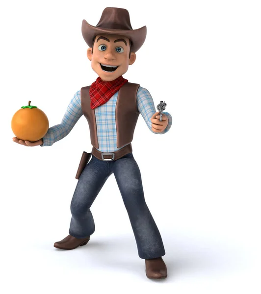 Lustige Cartoon Figur Mit Orange Illustration — Stockfoto