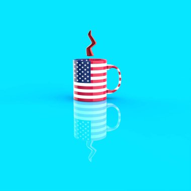 Abd Coffe fincan kavramı - 3d İllüstrasyon