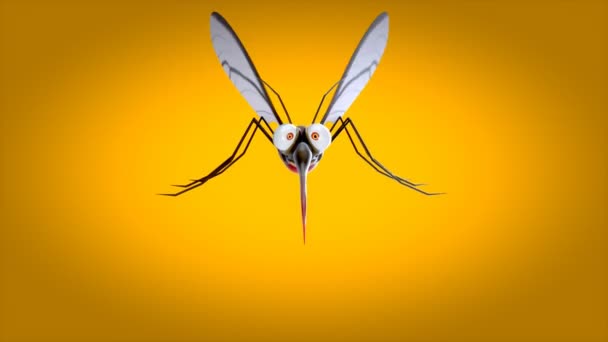 Fun Mosquito Character Animation — Stock Video