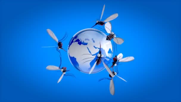 Eğlenceli Sivrisinek Karakterleri Animasyon — Stok video