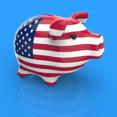 Piggy banka, iş kavramı - 3d İllüstrasyon