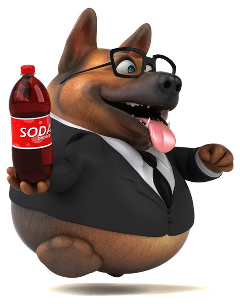 Fun German Shepherd Dog Soda Illustration — Stock Photo, Image