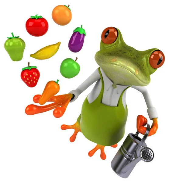 Śmieszne Kreskówka Owoców Warzyw Ilustracja — Zdjęcie stockowe