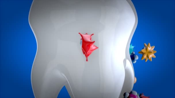 Tooth Medical Icon Particles Animation — Stock Video