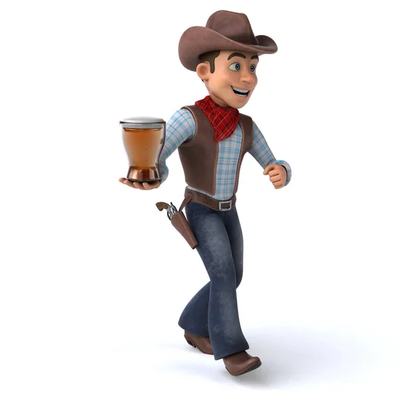Divertido Personaje Dibujos Animados Con Cerveza Ilustración —  Fotos de Stock