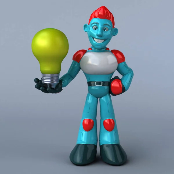 Spaß Cartoon Figur Mit Lampe Illustration — Stockfoto