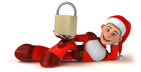 Fun Cartoon Character Padlock Illustration — Stock Photo, Image