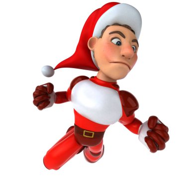 Eğlenceli süper Noel Baba - 3d çizim