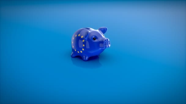 Sparschwein Mit Flagge Animation — Stockvideo