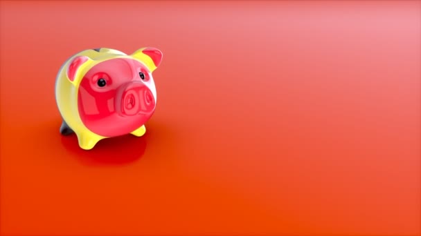 Piggy Bank Német Zászló Animáció — Stock videók