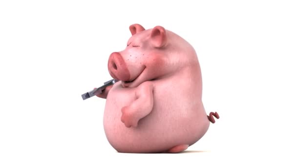 Lustige Schweine Mit Schraubenschlüssel Animation — Stockvideo