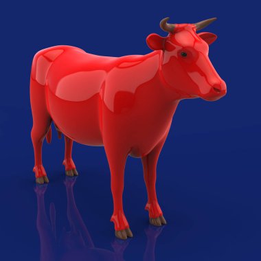 Cow kavramı-3D Illustration