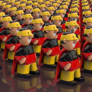 Süper kahramanlar konsepti - 3d İllüstrasyon