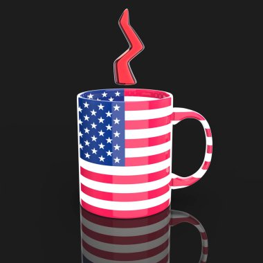 Usa Coffee cup konsepti - 3d İllüstrasyon
