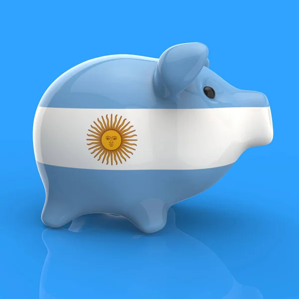 Argentina Piggy Bank Illustration — Stock Photo, Image