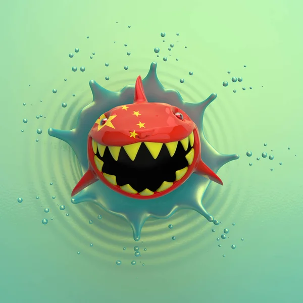 Kina Shark Concept Illustration — Stockfoto