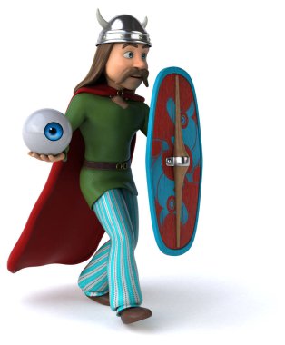 Eğlenceli çizgi film karakteri ile göz - 3d çizim