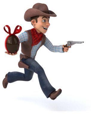 Eğlenceli çizgi film karakteri ile yumurta - 3d çizim