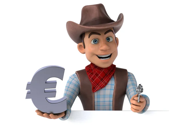 Divertente Personaggio Dei Cartoni Animati Con Euro Illustrazione — Foto Stock