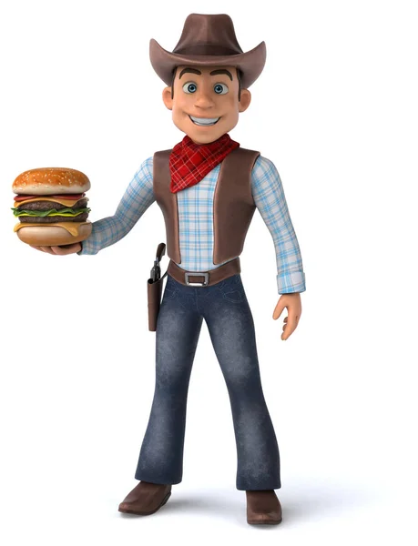 Funny Cartoon Character Hamburger Illustration — Stock Photo, Image