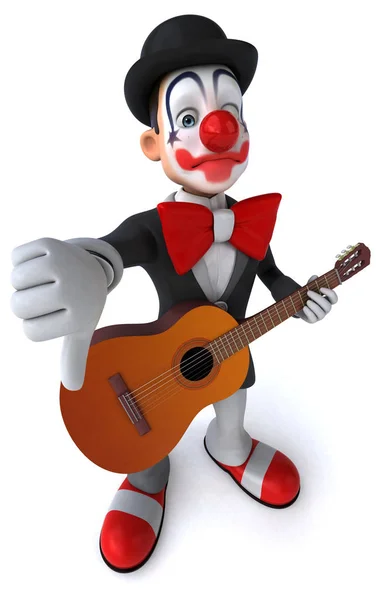 Spaß Cartoon Figur Mit Gitarre Illustration — Stockfoto