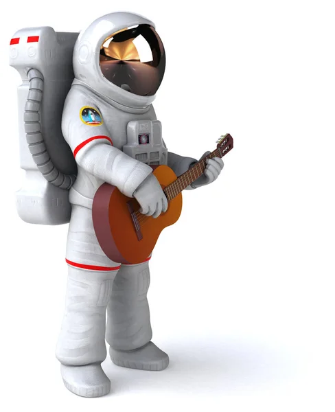 Spaß Cartoon Figur Mit Gitarre Illustration — Stockfoto