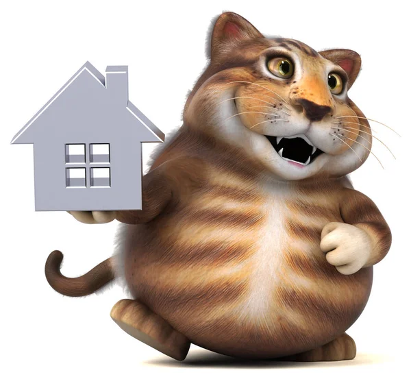 Funny Cartoon Character House Illustration — Stock Photo, Image
