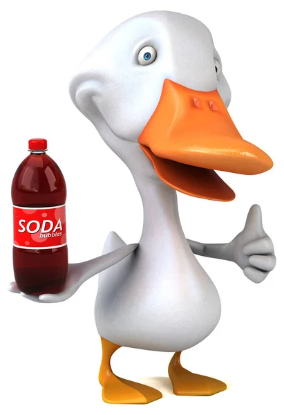 Personnage Dessin Animé Drôle Avec Soda Illustration — Photo