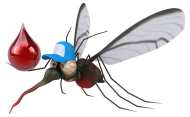 eğlenceli çizgi film karakteri damla - 3d çizim ile