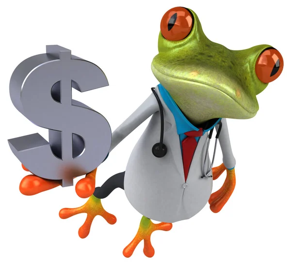 Funny Cartoon Character Dollar Illustration — Stock Photo, Image