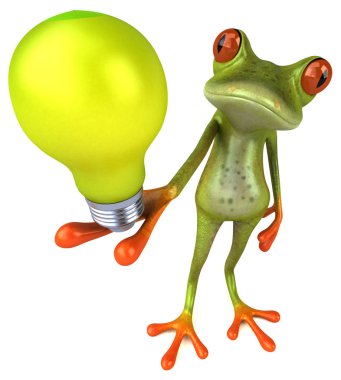 Lamba ile Komik çizgi film karakteri - 3d İllüstrasyon