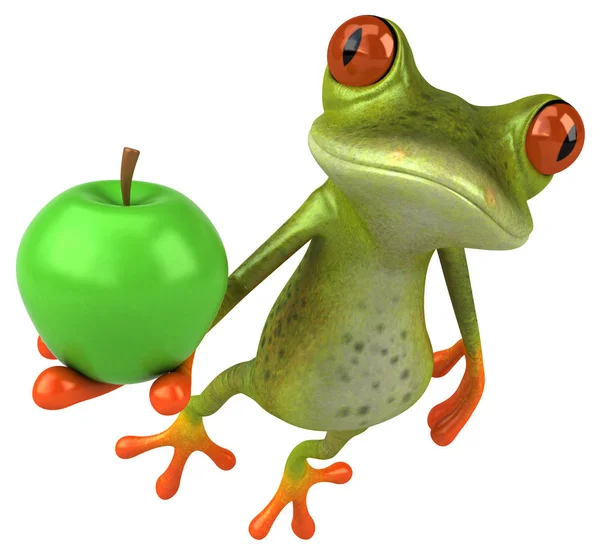 Funny Cartoon Character Apple Illustration — Stock Photo, Image