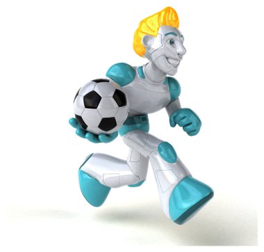 Komik çizgi film karakteri ile topu - 3d çizim