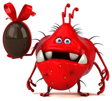 komik çizgi film karakteri ile yumurta - 3d çizim