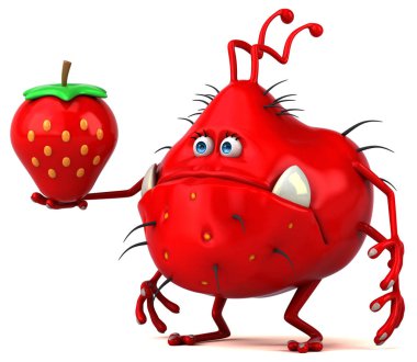 Çilek - 3d çizim ile eğlenceli mikrop